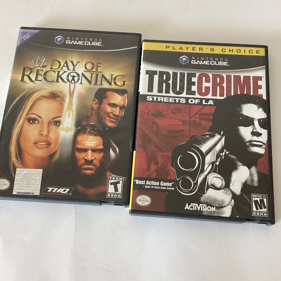 2 Nintendo GameCube Video Games Day Of Reckoning / True Crime Streets of LA - Picture 1 of 3